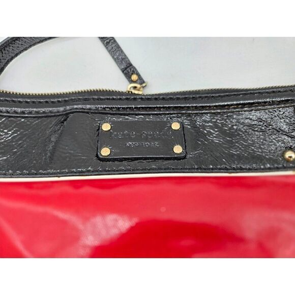 Kate Spade New York Red & Black Patent Leather Shoulder Bag elegant old money - Picture 1 of 7